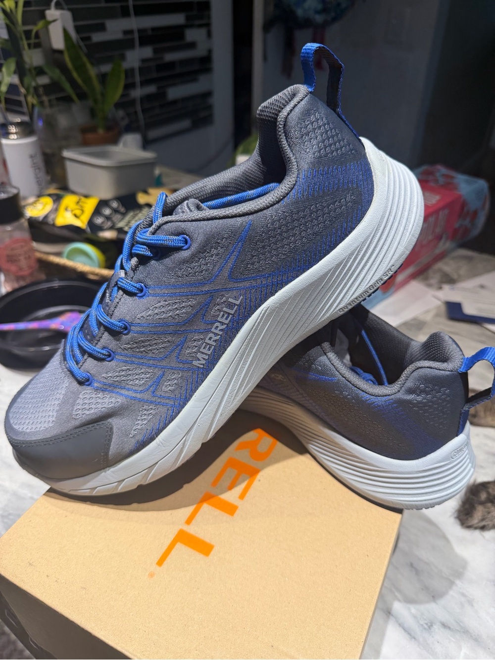Merrell Gray and Blue Lightweight Trainer Sneakers